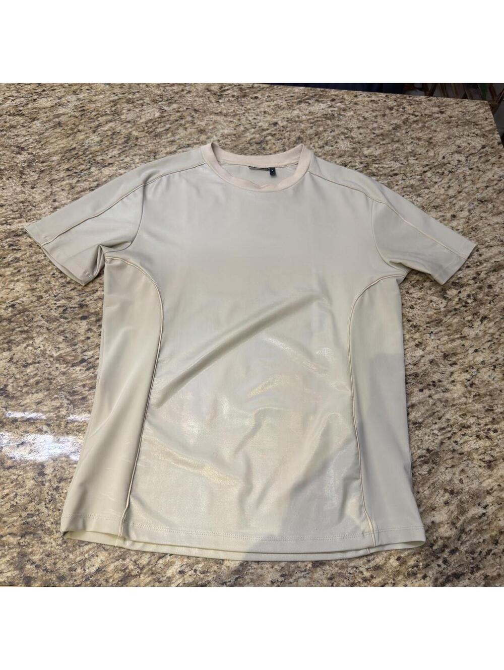 ASOS Design Men's Cream and Tan Tshirt